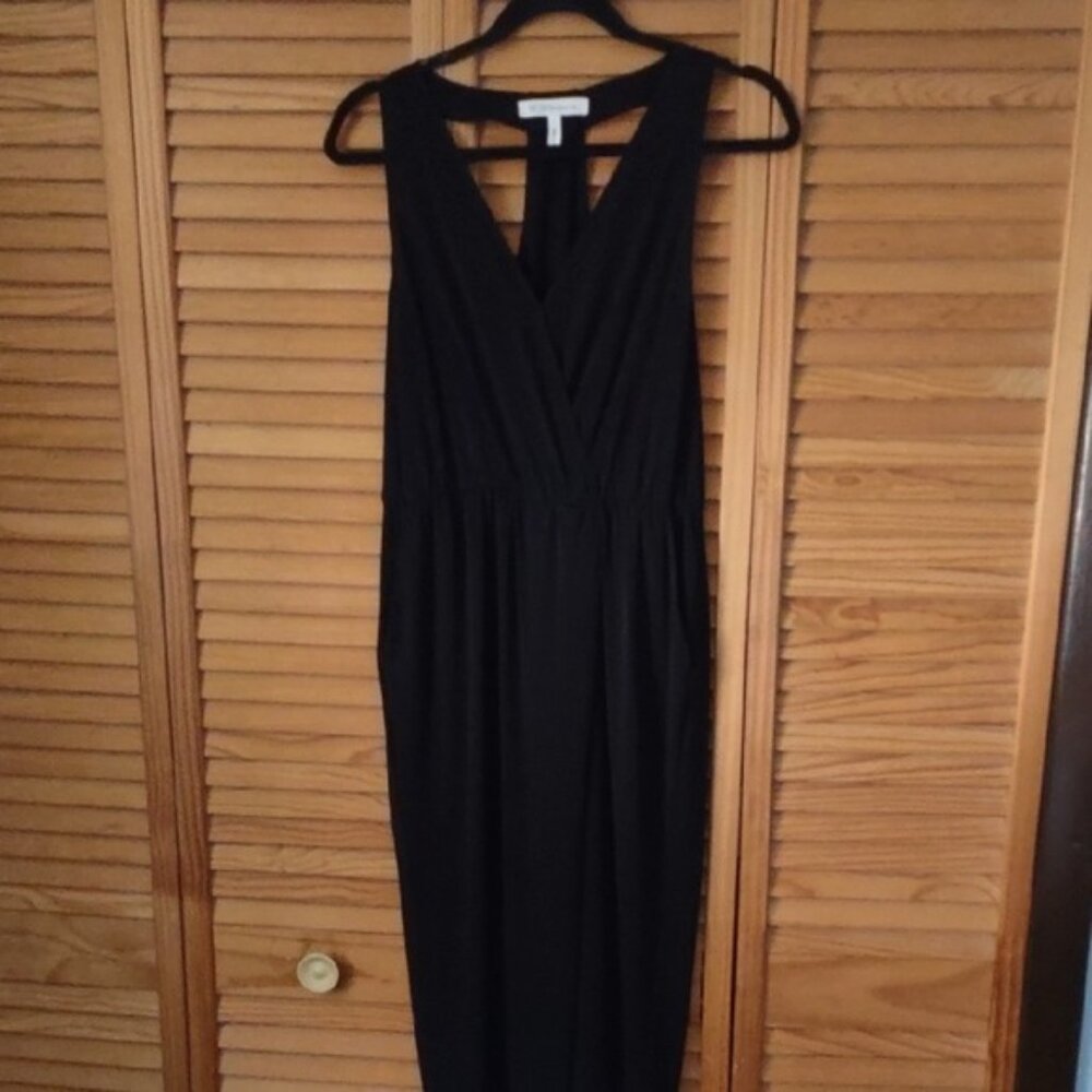 BCBGeneration Black T Back Elastic Waist Stretchy Hip Pockets Jumpsuit Size S